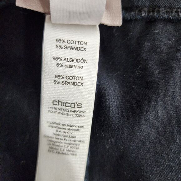 Chico's Fabulously Slimming Womens Ankle Pants Size 1.5 Medium 10 Pull On Black - Picture 7 of 9